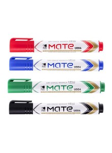 ديلي - مجموعة إزميل قلم ماركر يمكن مسحه جاف للسبورة البيضاء من 4 قطع متعدد الألوان