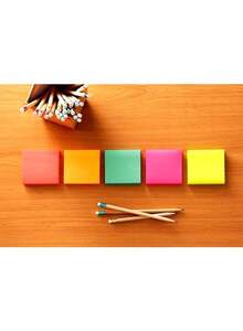 3M Pack Of 5 Post-it Sticky Notes Set Pink/Green/Orange