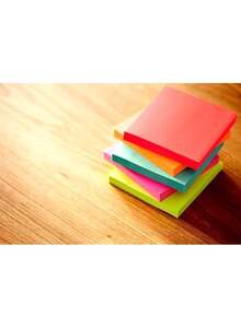 3M Pack Of 5 Post-it Sticky Notes Set Pink/Green/Orange