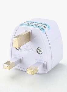 Voberry US/EU/AU To UK/HK/AC Travel Adapter 2.54cm White