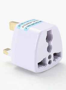 Voberry US/EU/AU To UK/HK/AC Travel Adapter 2.54cm White