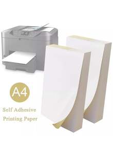 Generic 100 Sheets A4 Self Adhesive Premium Printing Paper For Inkjet Laser Printer Glossy White
