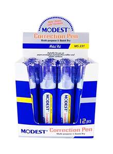 MODEST Pack Of 12 Correction Pen White