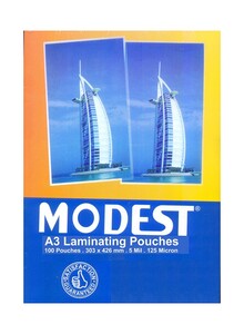 MODEST 100-Piece A3 Laminating Pouches Multicolour