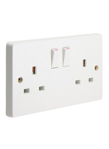 Generic Double Switch Wall Socket White 10centimeter