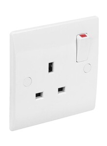 Generic LED Single Switch Socket White 7centimeter