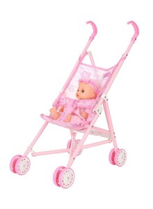 Generic Foldable Baby Doll Stroller With Doll