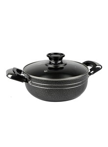 KAWASHI Dutch Oven With Lid Black/Silver/Clear 20centimeter