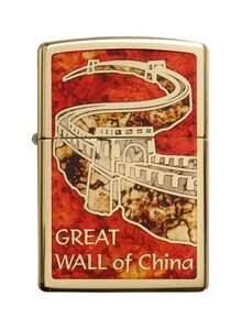 Zippo Great Wall Of China Lighter Gold/Red/White