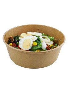 SNH PACKing 50-Piece Kraft Salad Bowls With Lid Brown 1000ml