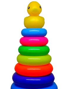 Generic 10-Piece Rainbow Duck Donut Ring Set