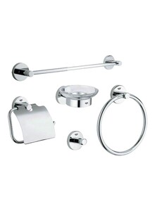 Generic 5-Piece Bathroom Hardware Accessories Set Silver