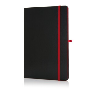 Santhome SUKH - A5 Hardcover Ruled Notebook Black-Red - (pack of 5)