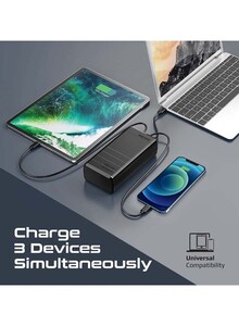 Promate Power Bank, Portable 38000Mah Laptop Battery Charger With 100W In/Out Usb-C Power Delivery, 24W Usb-C Port, 22.5W Qc 3.0 Port And Led Battery Indicator For iPhone 13,Macbook Pro Powermine-130W Black