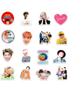 Inder 100Pcs BTS Stickers Pack Kpop BT21 Bangtang Boys Waterproof Stickers Vinyl Decals