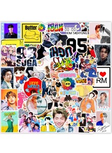 Inder 100Pcs BTS Stickers Pack Kpop BT21 Bangtang Boys Waterproof Stickers Vinyl Decals