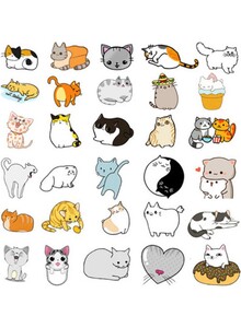 Inder 50-Piece Cute Cat Sticker Set