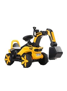 Inder Children Push Ride Excavator Toy Truck Non-Slip Manual Toddler Engineering Tractor Mini Four-Wheel Sliding Toy Car With Music and Lights ((Non-Electric))