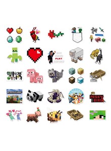 Inder 100 Pieces Minecraft Vinyl Waterproof Stickers 12 x 12 x 1cm