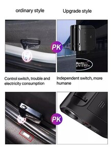 Inder 2 Piece Wireless Infrared Sensor Car Door Renault Logo Light Black