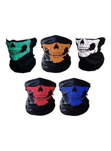 Inder 5-Piece Skull Printed Multifunctional Headwear for Cycling 0.15kg