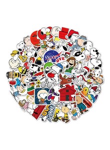 Inder 50 Anime Snoopy Personalized Graffiti Stickers 12 x 12 x 1cm