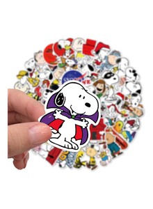 Inder 50 Anime Snoopy Personalized Graffiti Stickers 12 x 12 x 1cm