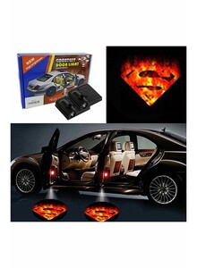 Inder 2-Piece LED Car Door Superman-4 Logo Projector Shadow Light Set