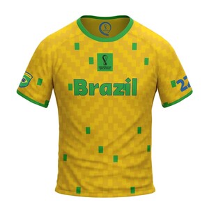 FIFA World Cup Qatar 2022 BRAZIL MEN'S TSHIRT - YELLOW (XL)