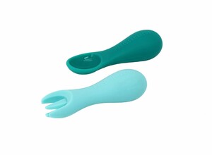 Marcus & Marcus Silicone Palm Grasp Spoon & Fork Set - Ollie