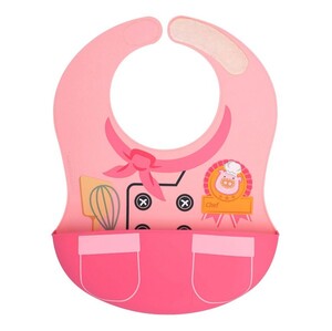 Marcus & Marcus Wide Coverage Silicone Bib - Little Chef (Pink)