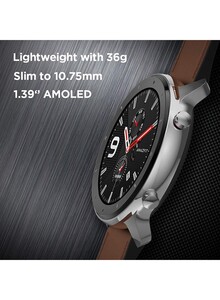 Amazfit GTR GPS Stainless Steel Smartwatch - 47mm Brown