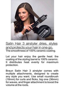 BRAUN 3-In-1 Satin Hair Styler AS330 Black/Silver