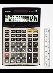 CASIO 14-Digit Basic Calculator DJ-240D Plus Grey/Black/Red