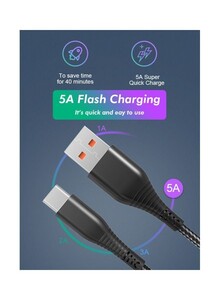 Jellico Micro USB Data Sync Charging Cable 1meter Black