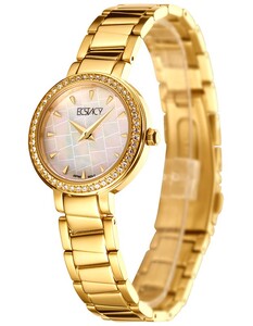 ECSTACY Women's Analog White Dial Watch - E20504-GBGM
