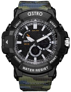 ASTRO Kid's Analog-Digital Black Dial Watch - A21808-PPHB
