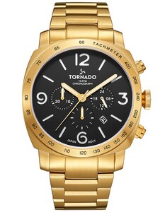 Tornado Men's Chronograph Black Dial Watch - T9102B-GBGB