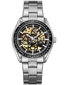 Kenneth Scott Men's Mechanical Black Dial Watch - K22312-SBSB