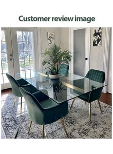 Mahmayi 2-Piece Velvet Dining Chair Set Green