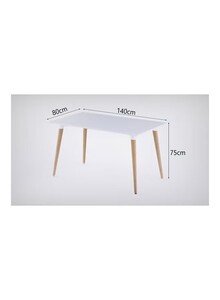 Mahmayi Cenare Eames Style Side Table With Natural Wood Legs White