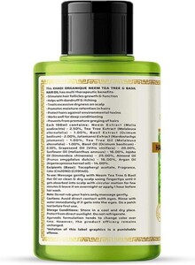 Khadi Organique Neem Tea Tree & Basil Natural Hair Oil 210 ml Paraben & Mineral Oil Free