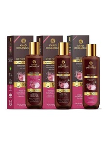 Khadi ORGANIQUE Red Onion Hair Oil, Cleanser & Conditioner Hair Care Combo 500ml Khadi ORGANIQUE Red Onion Hair Oil, Cleanser & Conditioner Hair Care Combo 500ml