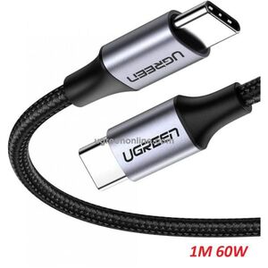 UGREEN USB-C to C Cable | Alu Case | Nylon Braided | 3A PD 60W Fast Charging | 1m | BK UGREEN USB-C to C Cable | Alu Case | Nylon Braided | 3A PD 60W Fast Charging | 1m | BK