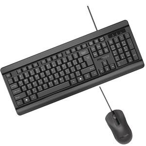 Quiet Keys Wired Keyboard And 1200 Dpi Mouse, Promate Combo-Cm6.En-Ar Quiet Keys Wired Keyboard And 1200 Dpi Mouse, Promate Combo-Cm6.En-Ar