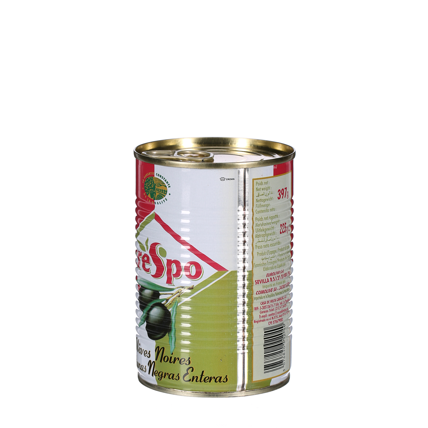 Crespo Black Olives Tin 225 g