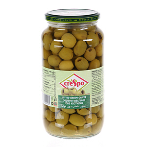 Crespo Pitted Green Olives Jar 440 g