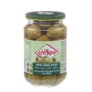 Crespo Pitted Green Olives Jar 160 g