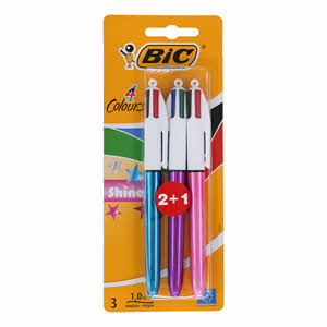 Bic 4 Colors Shine Blister 2+1 Assorted