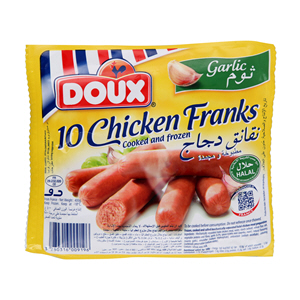 Doux Chicken Franks Garlic 400 g